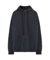 Maison Margiela Zipped Drawstring Hoodie In Black