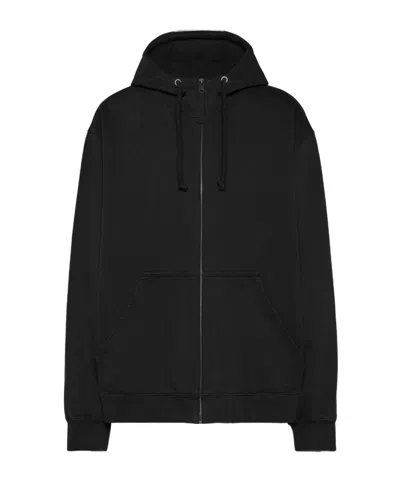 Maison Margiela Embroidered Logo Hoodie In Black