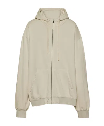 Maison Margiela Embroidered Logo Hoodie In Nude