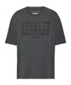 Maison Margiela Topstitched Logo Oversized T-shirt In Black