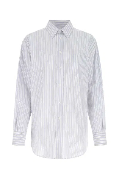 Maison Margiela Embroidered Poplin Oversize Shirt In White