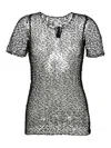 Maison Margiela Sheer Fabric Top With Polka Dot Embroidery In Black