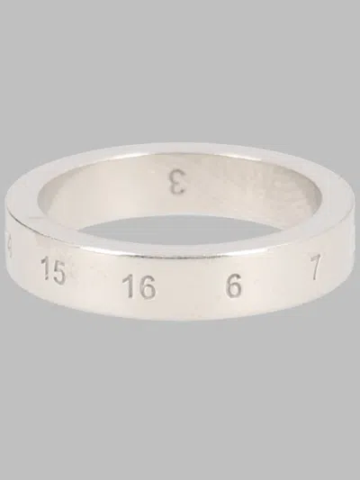 Maison Margiela Engraved Logo Ring In Silver