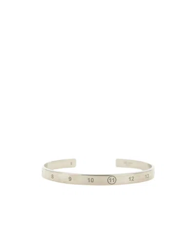 Maison Margiela Engraved Numeral Bracelet In Silver