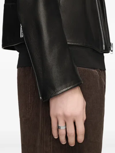 Maison Margiela Engraved Numeric-sequence Ring In Silver
