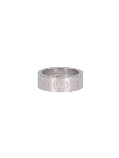 Maison Margiela Engraved Ring In Metallic