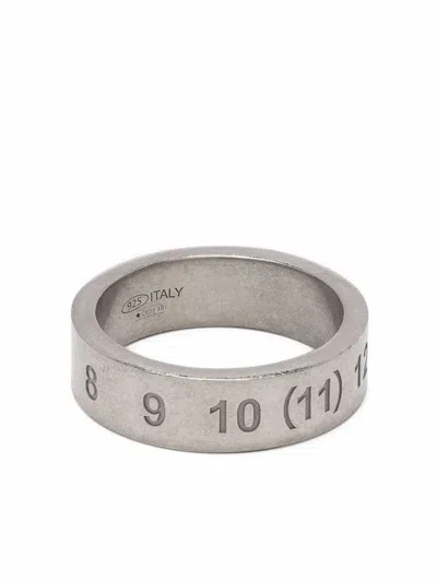 Maison Margiela Engraved Ring In Metallic