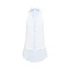 Maison Margiela Light Blue Cotton Sleeveless Shirt In Navy