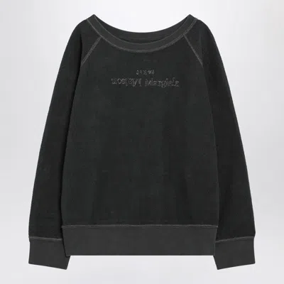MAISON MARGIELA MAISON MARGIELA  FADED BLACK SWEATSHIRT IN COTTON WITH LOGO