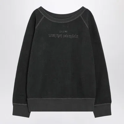 Maison Margiela Faded Black Sweatshirt In With Logo