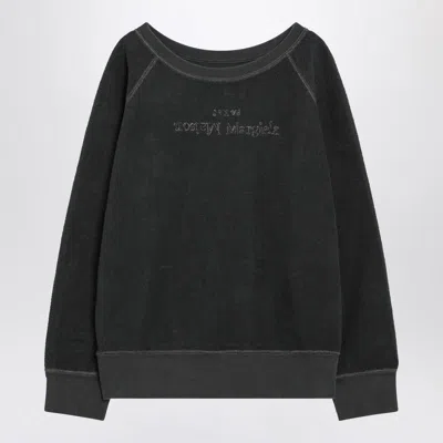 Maison Margiela Faded Black Sweatshirt In With Logo