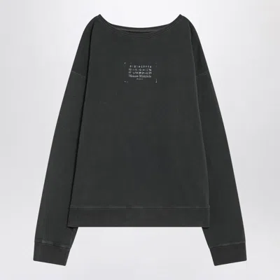 Maison Margiela Faded Black Sweatshirt With Printed Logo