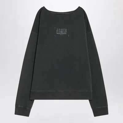 Maison Margiela Faded Black Sweatshirt With Printed Logo