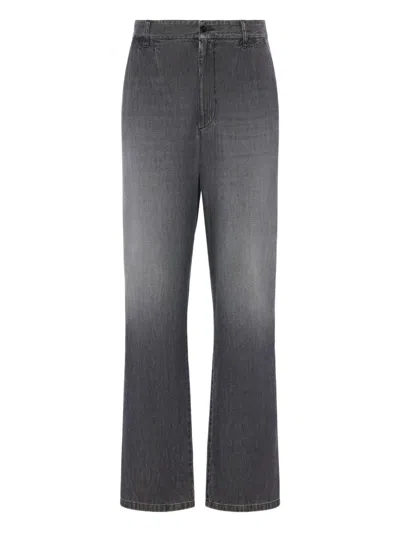 Maison Margiela Faded-effect Straight-leg Jeans In Gray