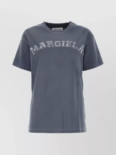 Maison Margiela Faded Logo Cotton T-shirt In Grey