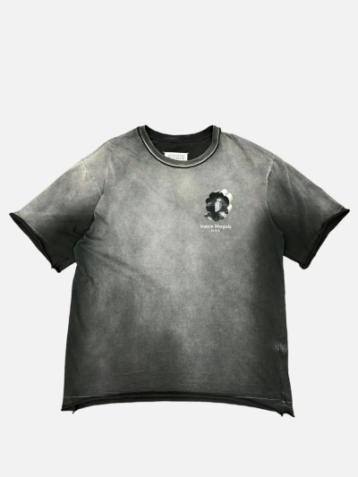 Pre-owned Maison Margiela Faded Wash Black Logo T Shirt In Washed Black