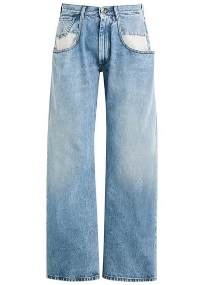 Maison Margiela Faded Wide-leg Jeans In Blue