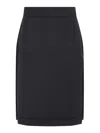Maison Margiela Straight Midi Skirt With High Waist In Black