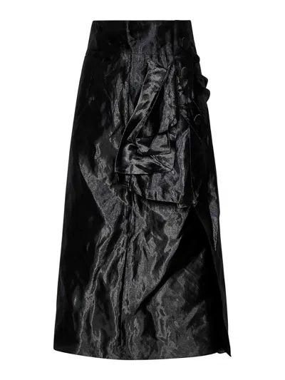 Maison Margiela Bow-detail Pencil Midi Skirt In Black