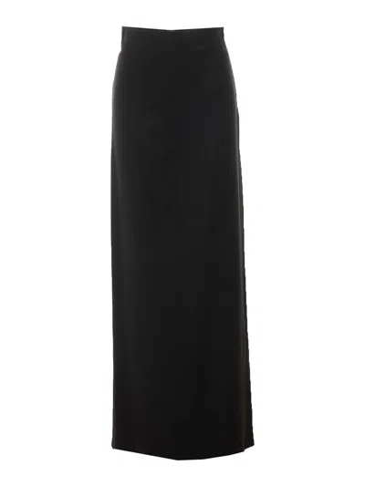 Maison Margiela Straight Maxi Skirt Pant In Black