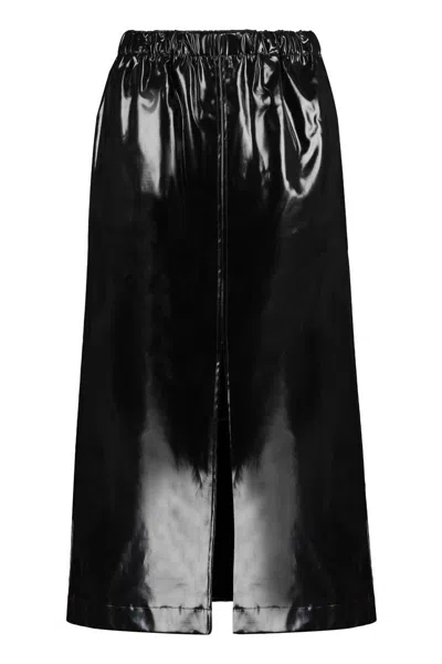Maison Margiela Faux Leather Skirt In Black