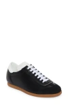 Maison Margiela Bicolor Mixed Leather Retro Sneakers In Nero