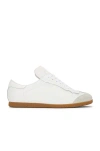 Maison Margiela Featherlight Suede-trimmed Leather Sneakers In White