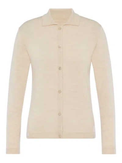 Maison Margiela Fine-knit Cardigan In Brown