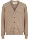Maison Margiela V-neck Long-sleeve Cardigan In Beige