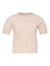 Maison Margiela Short Sleeve Crew Neck Top With Soft Texture In Pink