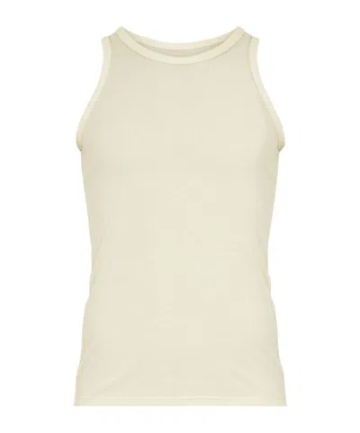 Maison Margiela Fine-ribbed Round-neck Tank Top In White