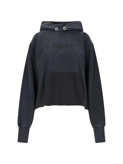 Maison Margiela Firm Fleece Hoodie In Black