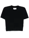Maison Margiela Wool Knit Top Knitwear Blue In Black