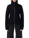 Maison Margiela Full-zip Wool Ribbed Cardigan Clothing In Black