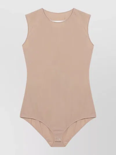Maison Margiela Fitted High Neckline Sleeveless Beachwear Piece In Multi
