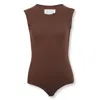 Maison Margiela Fitted Jersey Bodysuit In Brown