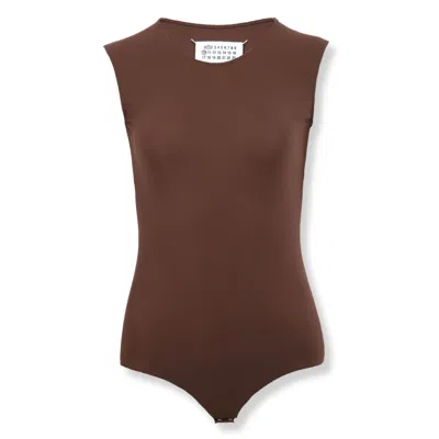 Maison Margiela Fitted Jersey Bodysuit In Brown