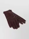 Maison Margiela Five-finger Leather Gloves Featuring Stitch Detailing In Brown