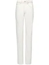 Maison Margiela Bleached Cotton Denim Wide Jeans In White