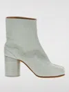 Maison Margiela Tabi 80mm Leather Ankle Boots In Grey