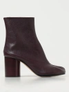 Maison Margiela Tabi 80 Calf Leather Ankle Boots In Red