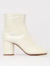 Maison Margiela Ankle-length Tabi Toe Boots In Soft Nappa Leather In White