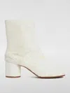 Maison Margiela Tabi Calfskin Ankle Boots In Weiss