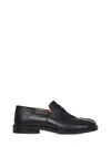 Maison Margiela Split Toe Leather Loafers With Iconic Design In Black