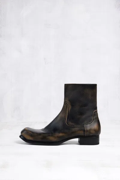 Maison Margiela Float Ankle Boots Bleached Man Grey In Multi