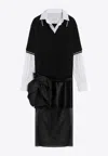 Maison Margiela Black Decortique Dress With Floral Detail