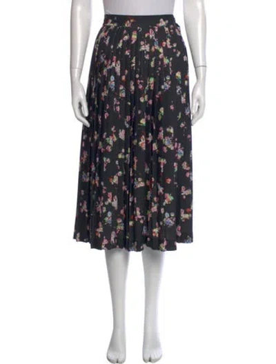 Pre-owned Maison Margiela Floral Print Midi Length Skirt In Black