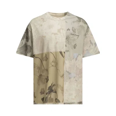 Pre-owned Maison Margiela Floral Print T-shirt 'beige Flowers' | Tan | Men's Size L In Brown