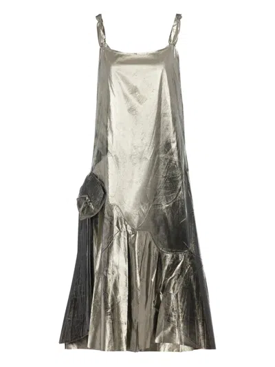 Maison Margiela Foiled Midi Dress Woman Gold
