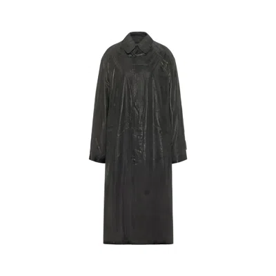 Maison Margiela Foil-printed Trench Coat Woman Black